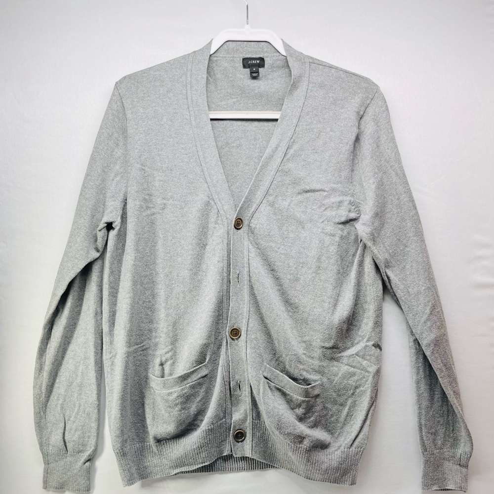 J. Crew Light Gray Men's Cardigan‎ Sweater